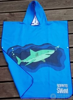 BornToSwim Shark Poncho Junior Blue